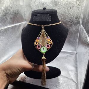 One of a Kind Artisan Made Dragon Eye Tear Drop Pendant Necklace